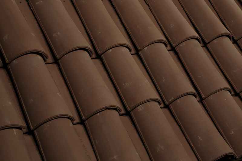 Texture of clay roof tiles